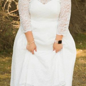 Torrid Special Occasion White Lace Midi Dress